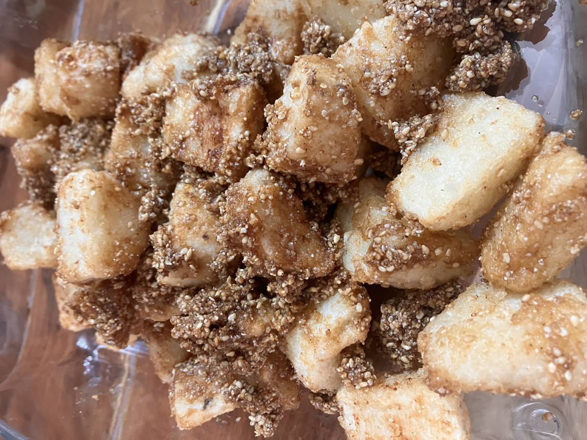 長芋の唐揚げ胡麻和えの作り方ステップ3