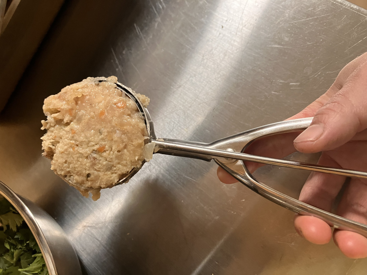 レンコン入とりつくねの作り方ステップ2