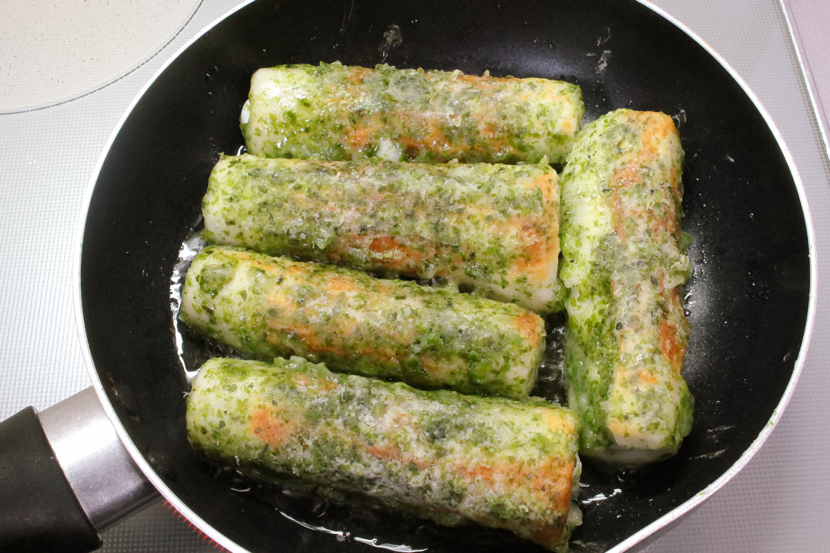 カリッふわっ♪はんぺん入りちくわの磯辺揚げの作り方ステップ7