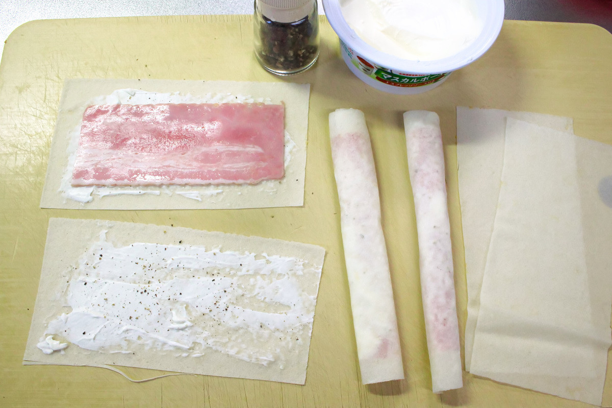 ベーコンスティック マスカルポーネソース添えの作り方ステップ2