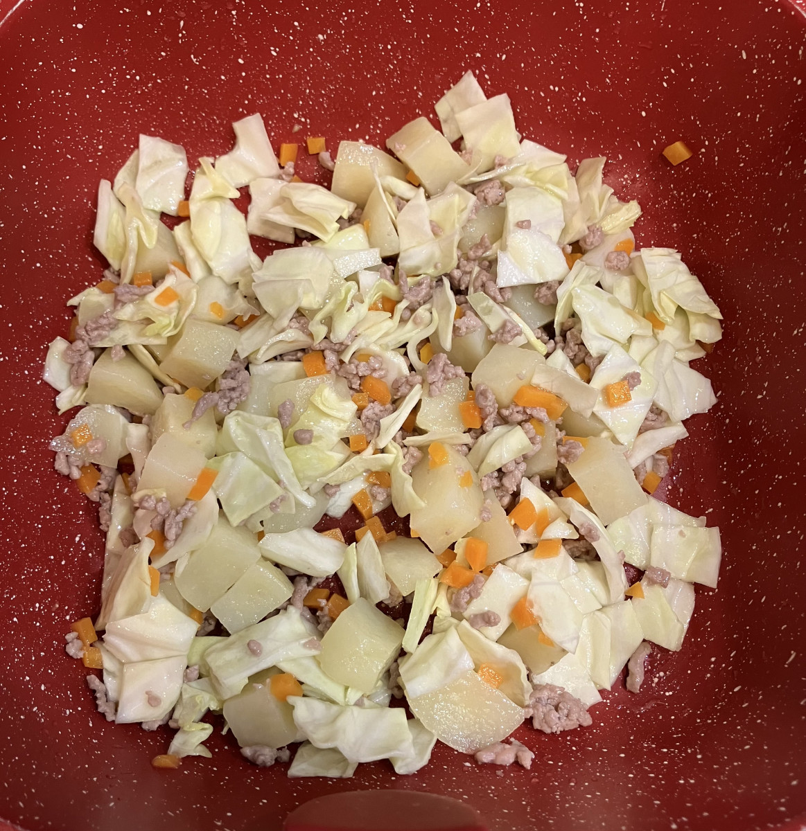 じゃがいもと挽肉の甘辛オムレツの作り方ステップ4