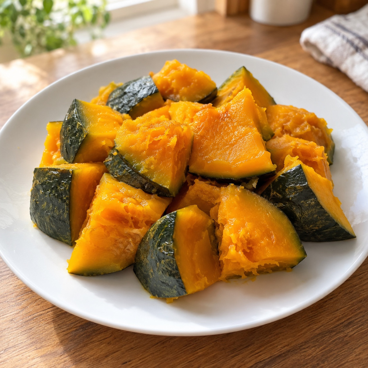 レンジ8分で蒸し鶏。秋野菜のごまだれサラダの作り方ステップ2