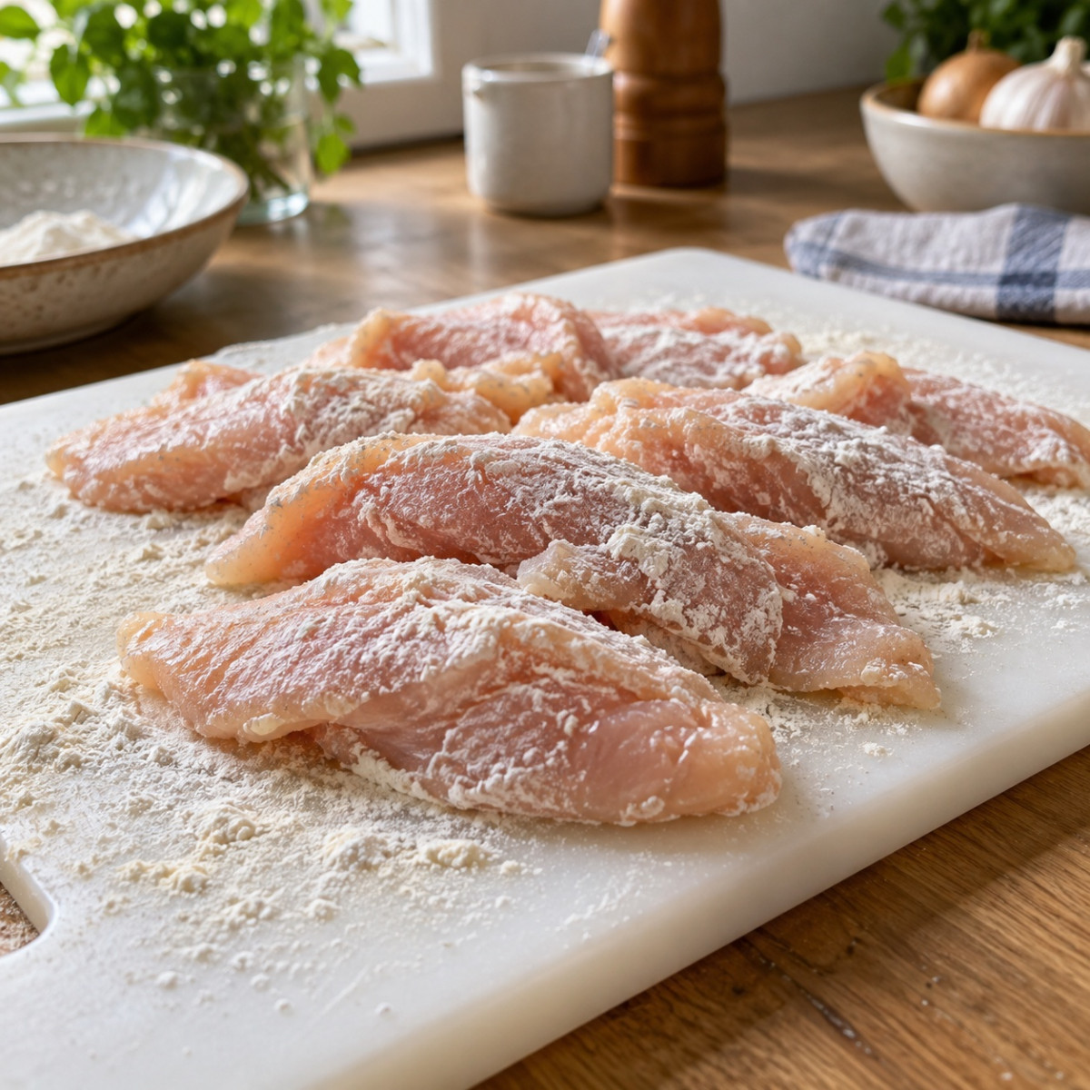 フライパン1つ、15分。きのこと鶏むねのクリーム煮の作り方ステップ1
