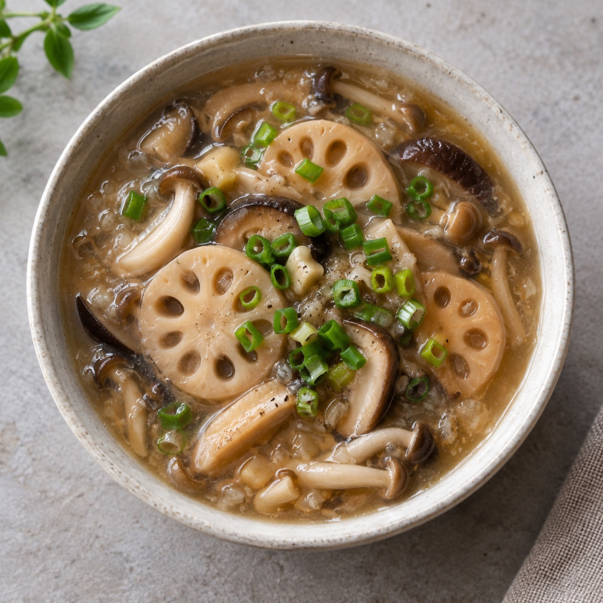すりおろすだけでとろとろ。れんこんとしめじのすり流し汁の作り方ステップ6