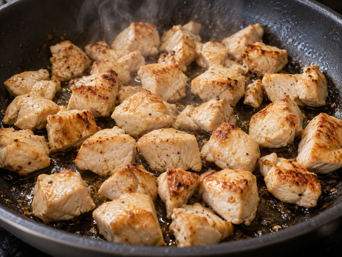 フライパン1つで20分。かぼちゃと鶏むねの甜麺醤炒めの作り方ステップ3