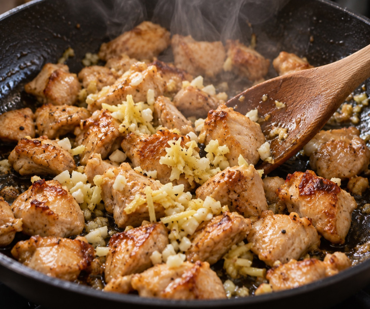 フライパン1つで20分。かぼちゃと鶏むねの甜麺醤炒めの作り方ステップ4