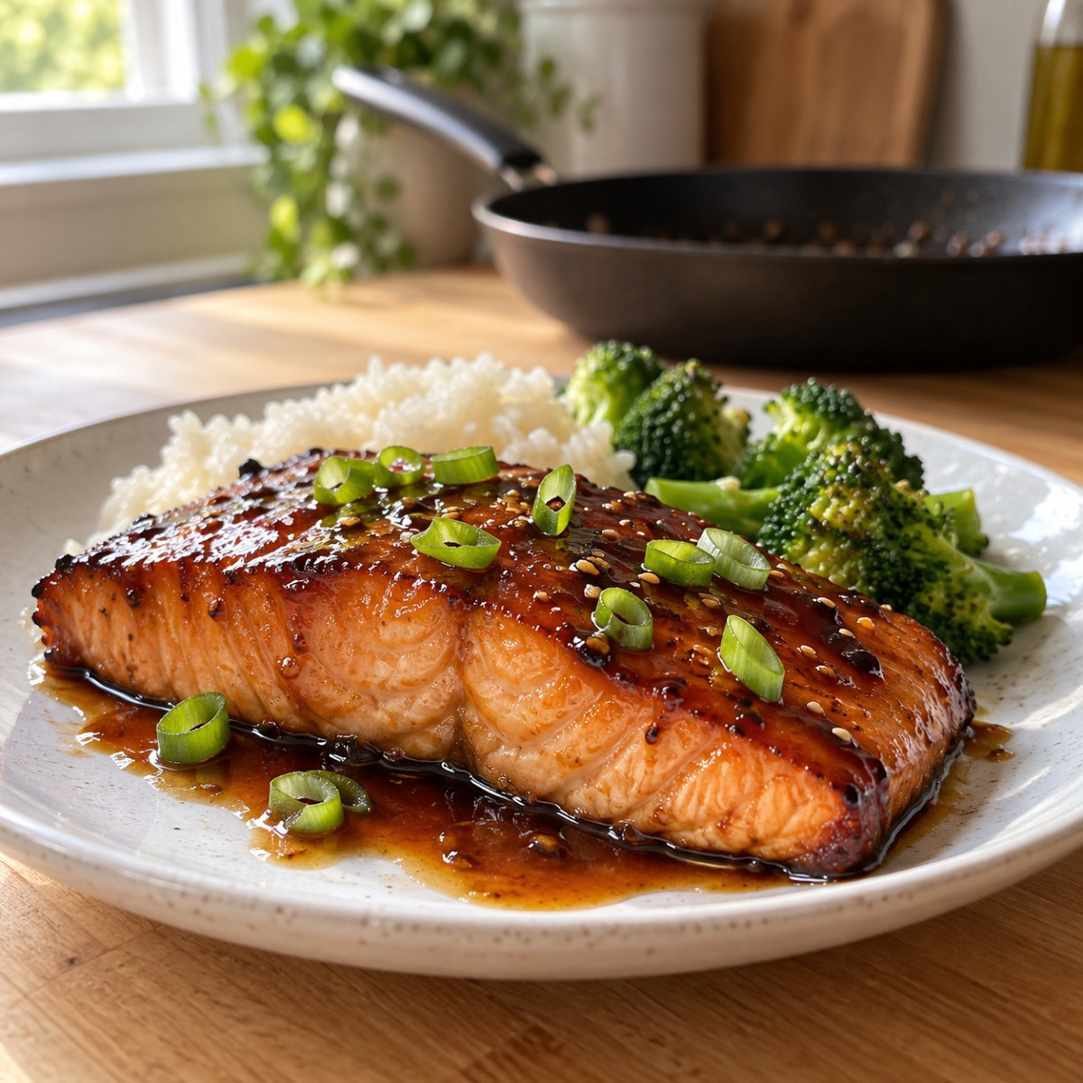 フライパン1つ15分。秋鮭と長ねぎのしょうが照り焼きの作り方ステップ6