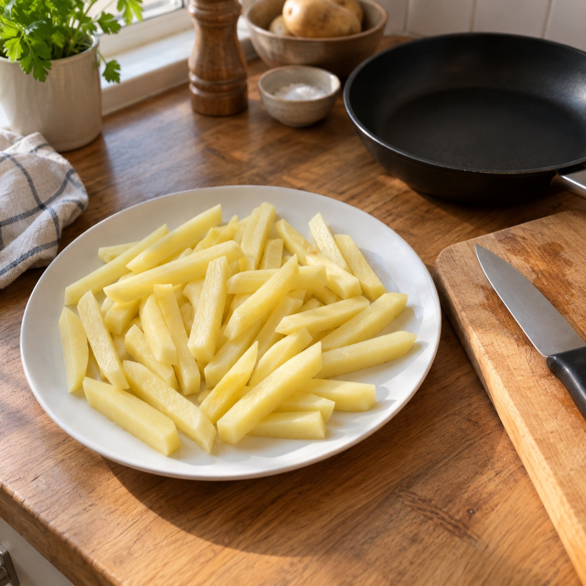 フライパン1つ15分。ソーセージとじゃがいものカレーマヨ炒めの作り方ステップ1