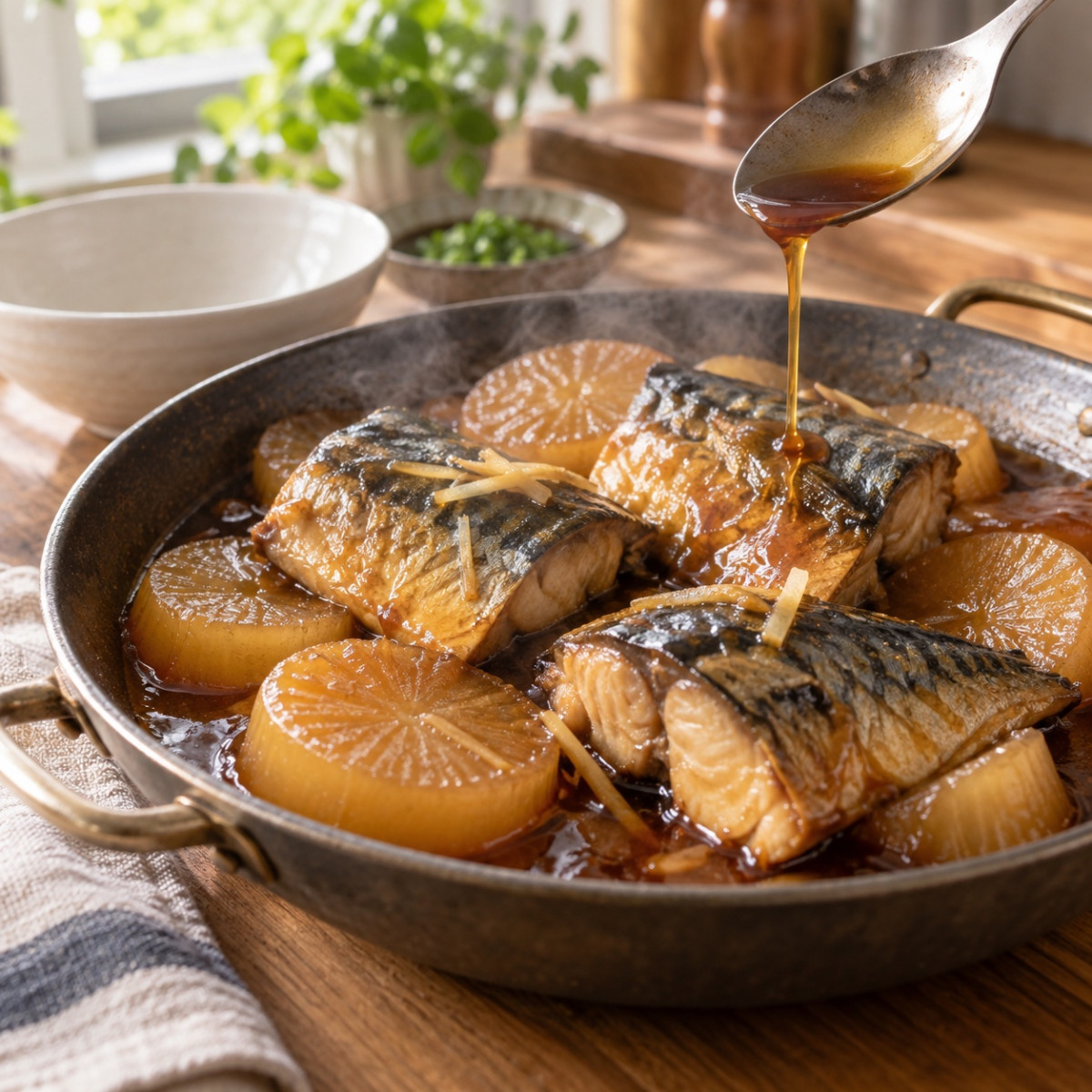 大根と煮て15分。秋さばのしょうが煮の作り方ステップ5