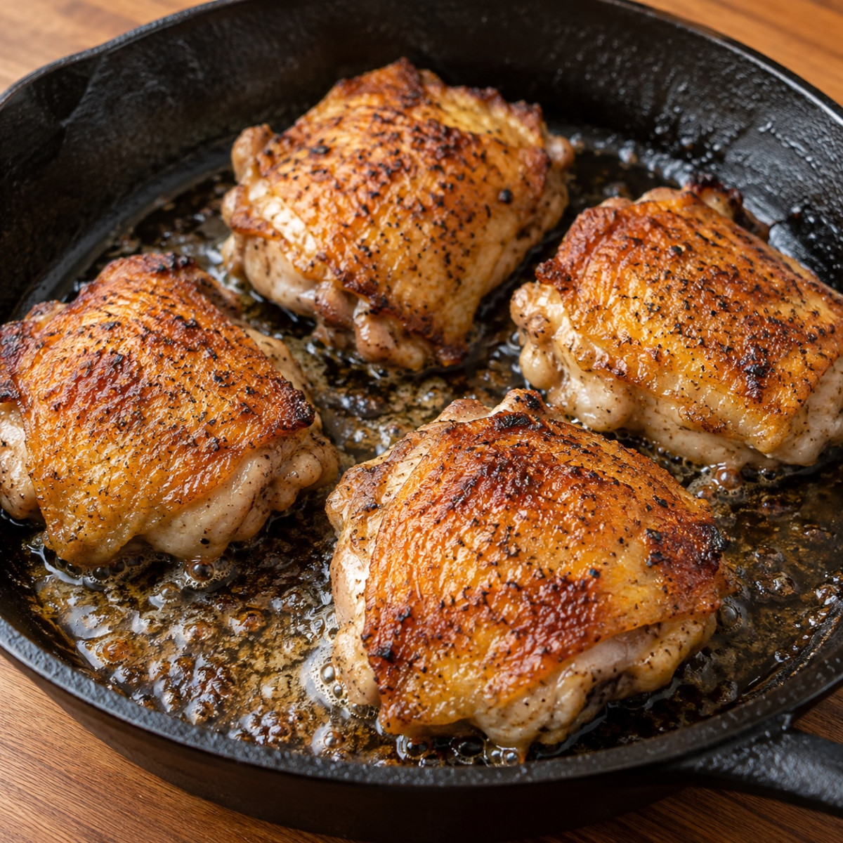 フライパン1つで20分。鶏もも肉ときのこの粒マスタード煮込みの作り方ステップ2