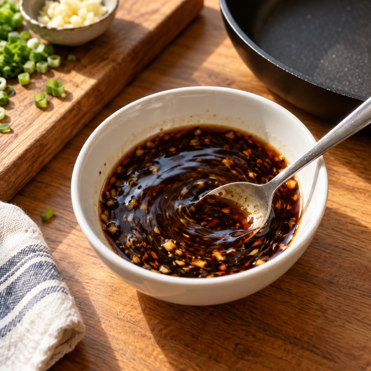 フライパン12分。なすと豚ひき肉のピリ辛中華炒めの作り方ステップ2