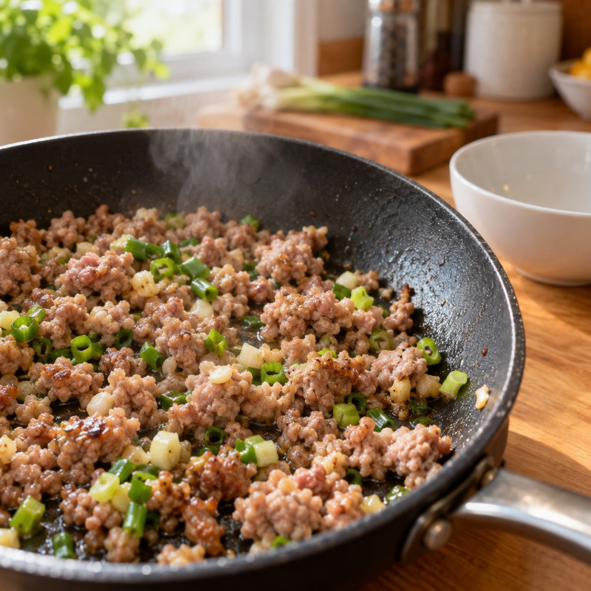 フライパン12分。なすと豚ひき肉のピリ辛中華炒めの作り方ステップ3