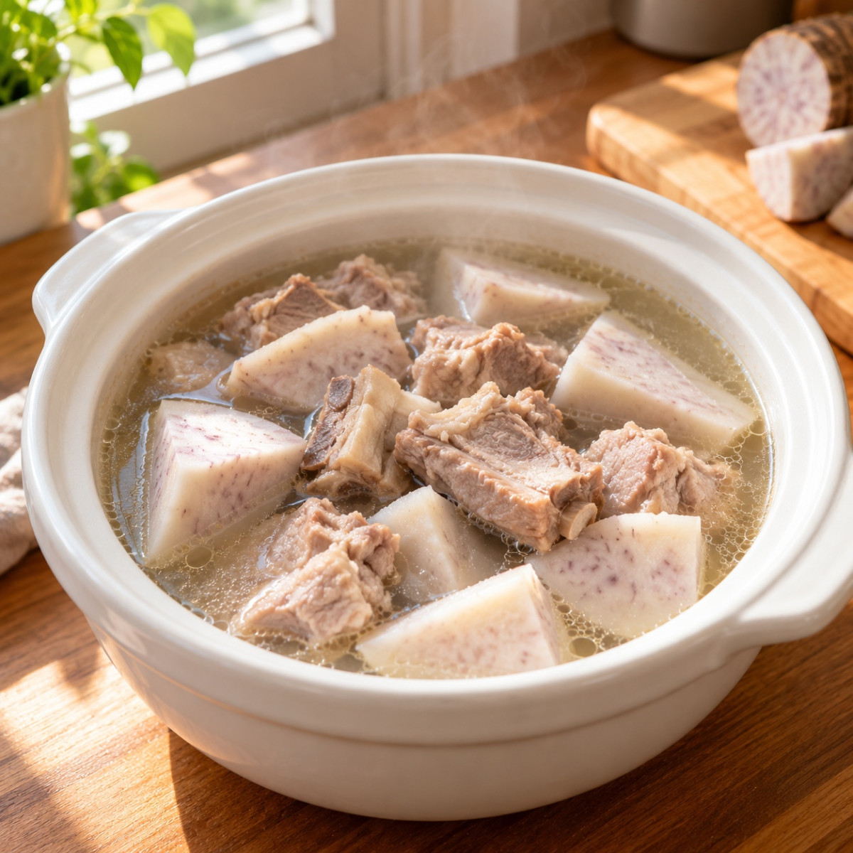 鍋1つ15分。里芋と豚こまの豆乳みそ汁の作り方ステップ3