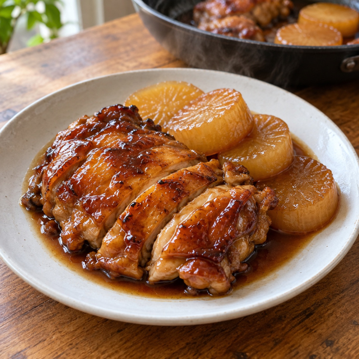 フライパン1つ15分。鶏もも肉と大根のこっくり照り煮の作り方ステップ6