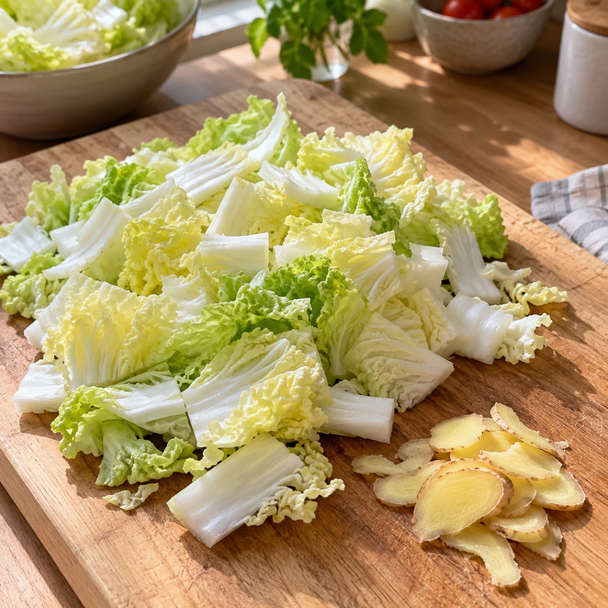 鍋1つ15分。白菜とウインナーのコンソメ生姜スープの作り方ステップ1